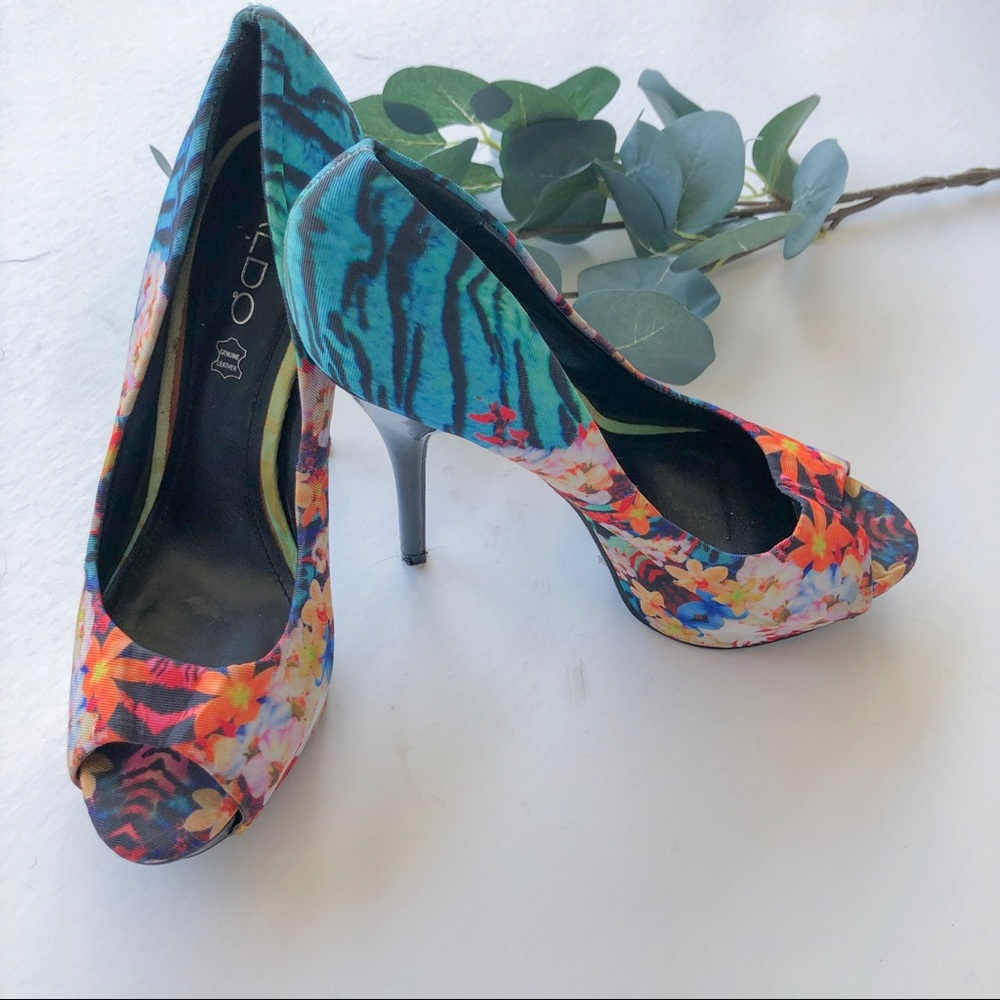 Aldo Colorful Open Toe Pumps